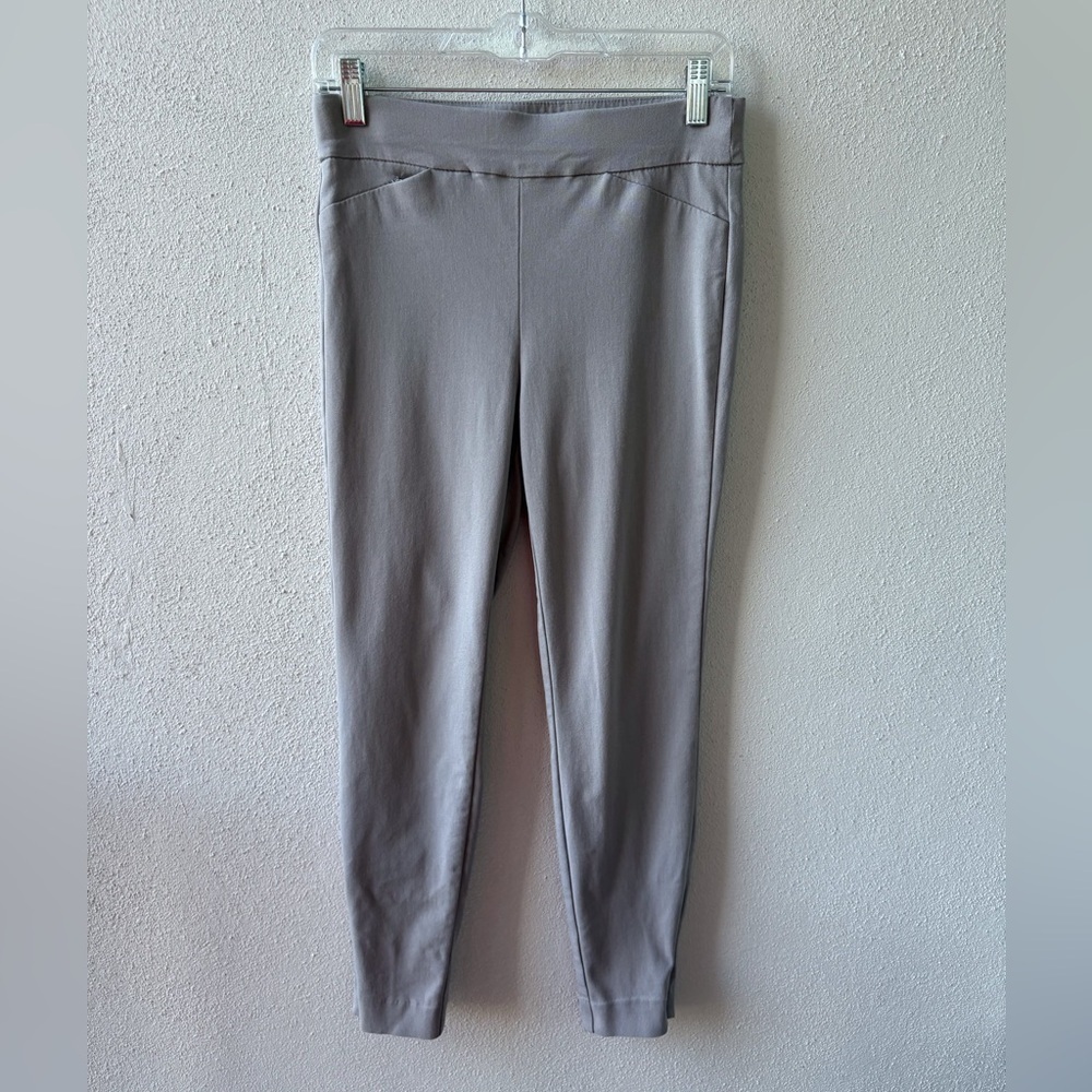 White House Black Market Gray Stretch Skinny Side Leg Zip Pants Size‎ 4 Office